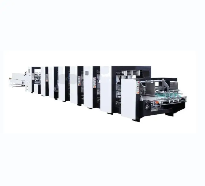 Corrugated Carton Cardboard Paper 4 and 6 corner Folder Gluer Folding Box Making Machine (GK-1200PCS)