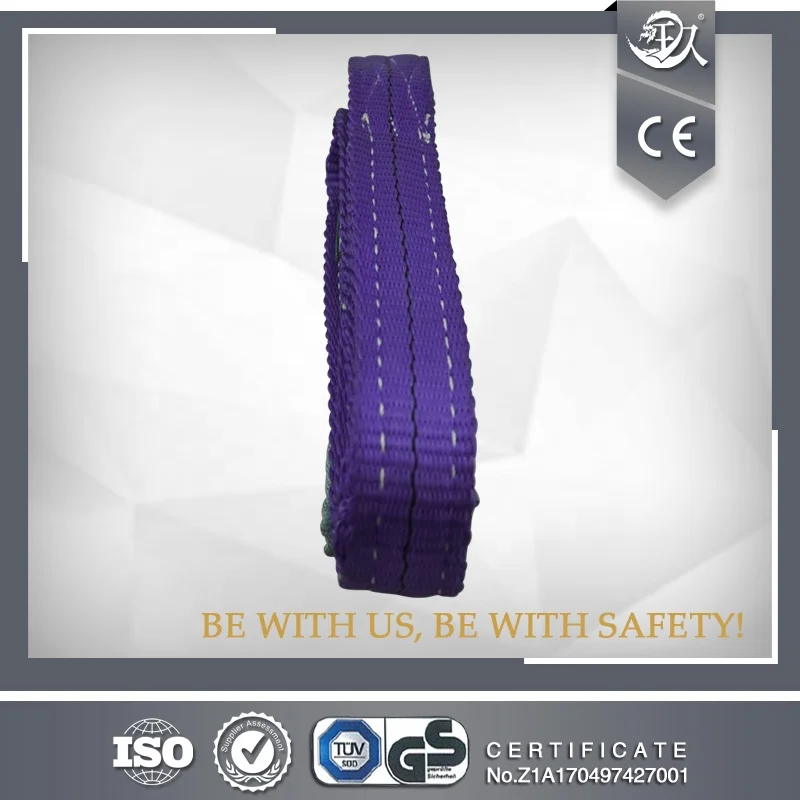 JIULONG Polyester Lifting  1Ton Double eye flat one way webbing sling Belt