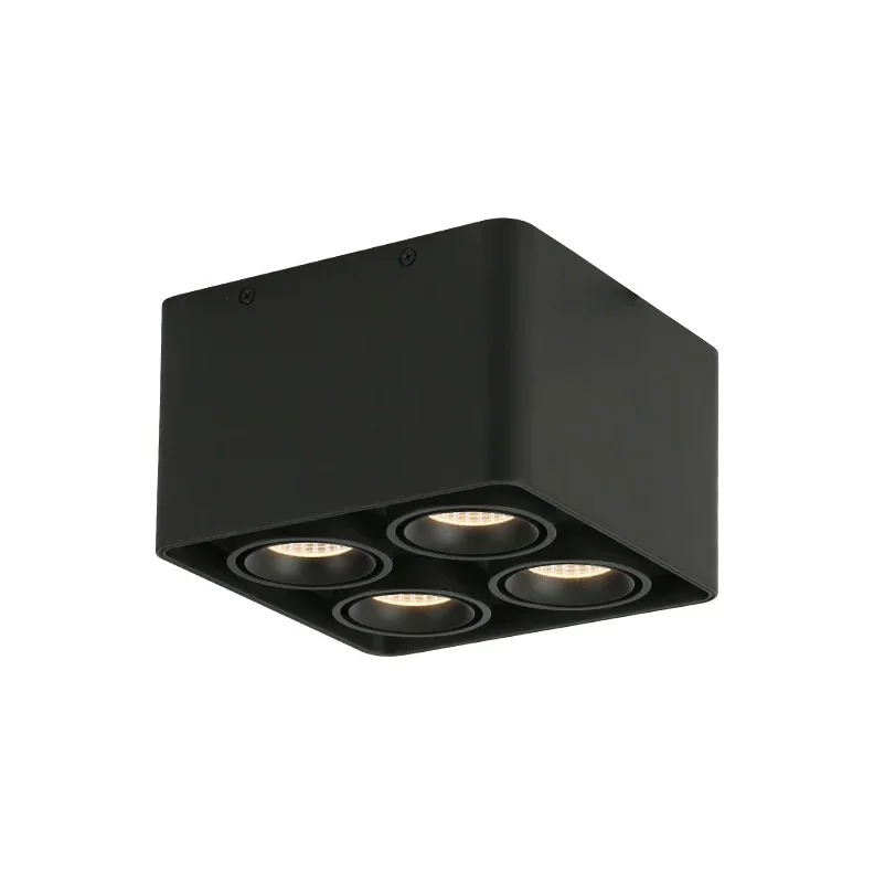 Kyqee 48W 2700k Four Heads Square Shape Ceiling Downlight Surface Adjustable Led Down light for Hotel Home