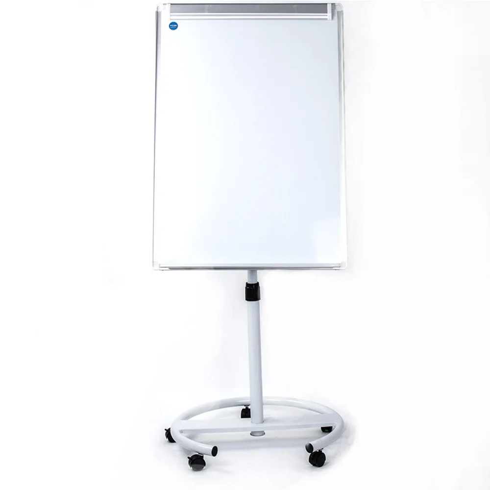 Magnetic Rolling Height Adjustable Movable Round Flip Chart Easel Standing WhiteBoard with Magnets Dry Erase Markers Eraser