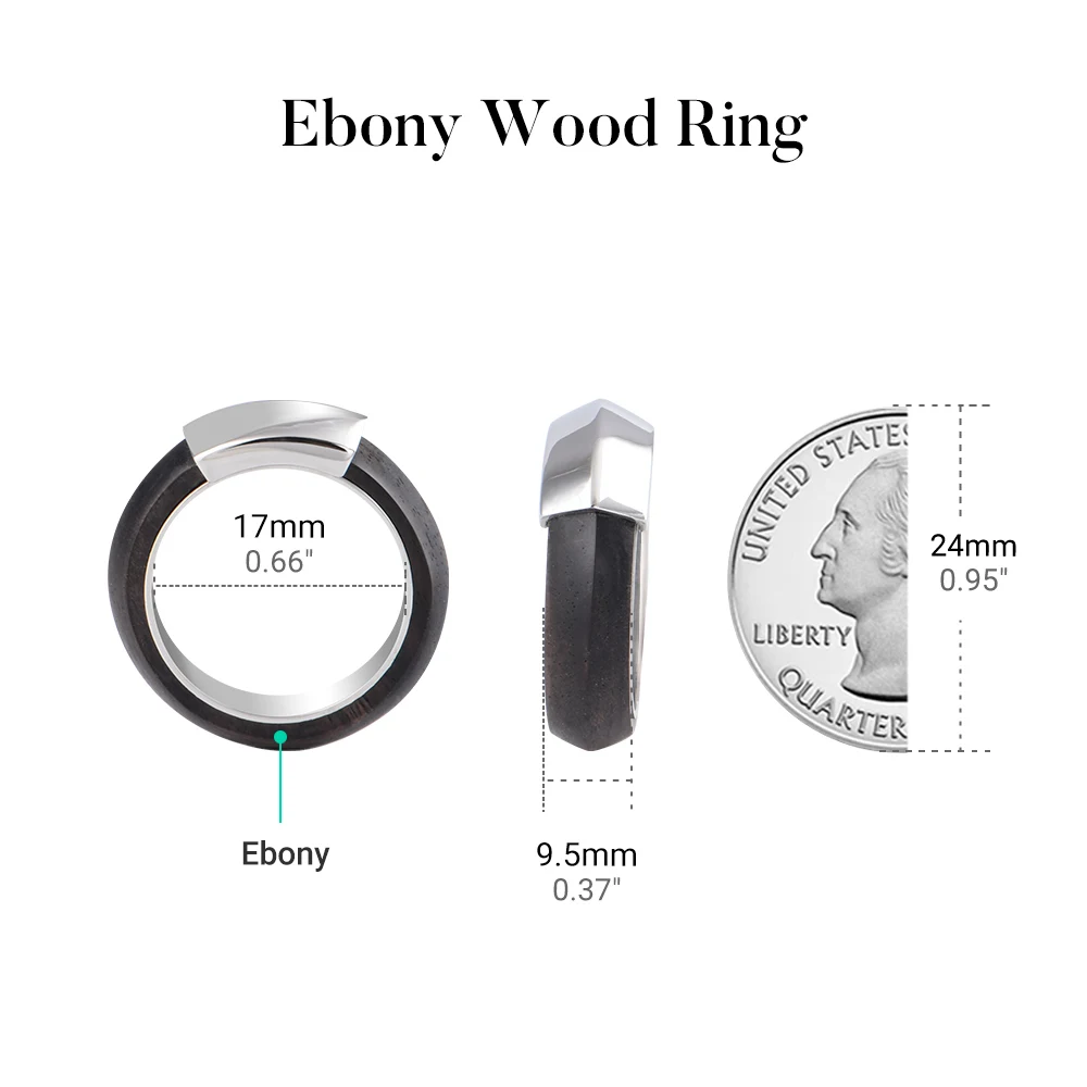 CC Jewelry Chunky Mixed Unisex Finger Rings Classic Retro Couple Wedding Rings Brass Black Ebony wooden Rings