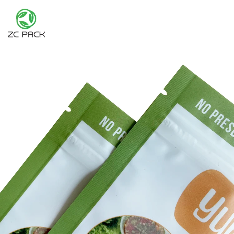 Биоразлагаемый пакет ZC PACK PE + материал перерабатываемый защищенный от запаха стойкая упаковка на молнии для пищевых продуктов