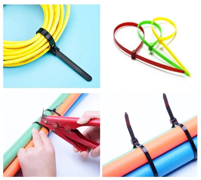 China Factory Nylon 66 Pa 66 Material Cable Tie Plastic Supplier Cable Clamp Strap Wraps Zip Ties