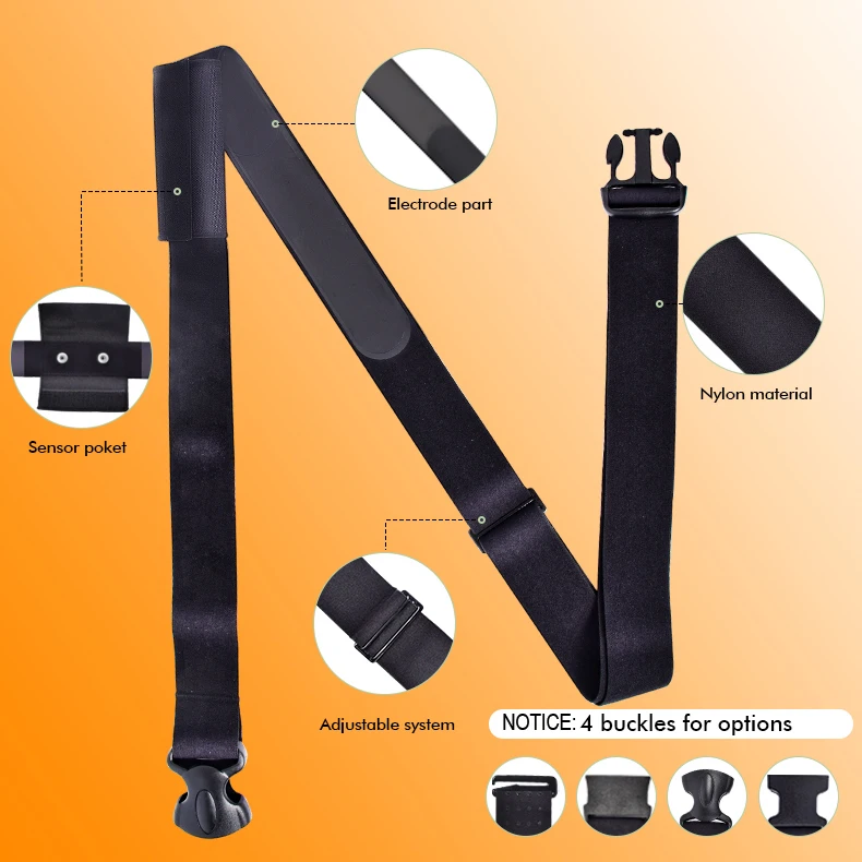 Custom Logo Heart Rate Strap Adjustable Horse Heart Rate Belt Work With Popular HR Monitors