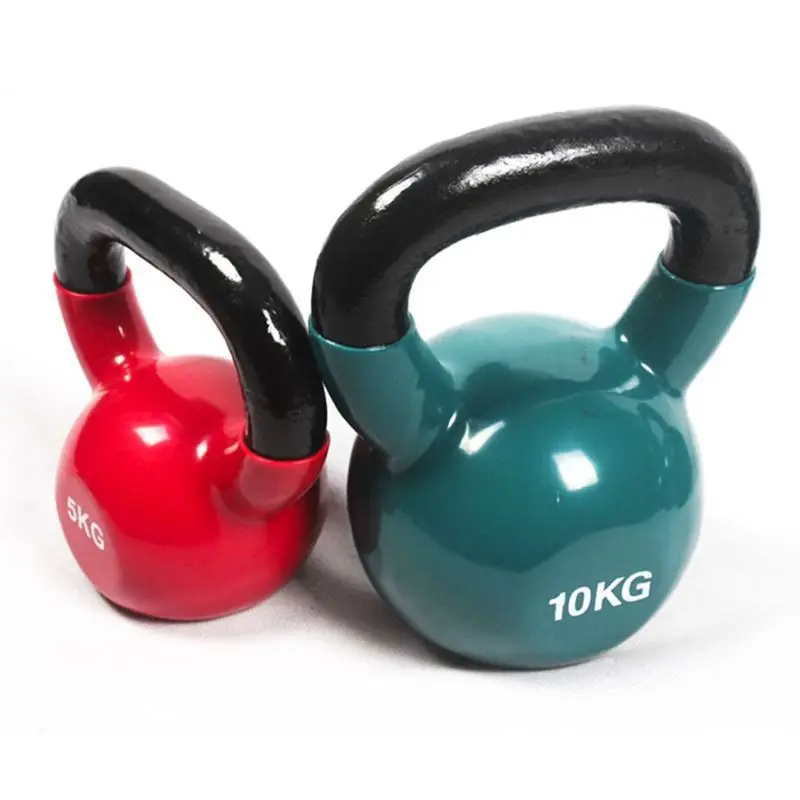 Factory Price Plastic Coated Glossy Kettlebell Gym Training Home Cast Iron Kettlebell Fitness Equipment