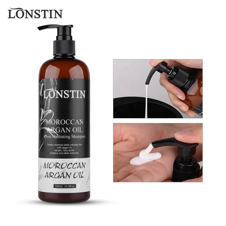 Private Label Natural Moisturizing Hair Care Product Organic Sulfate Free Moroccan Argan Oil Shampoo for brittle hair