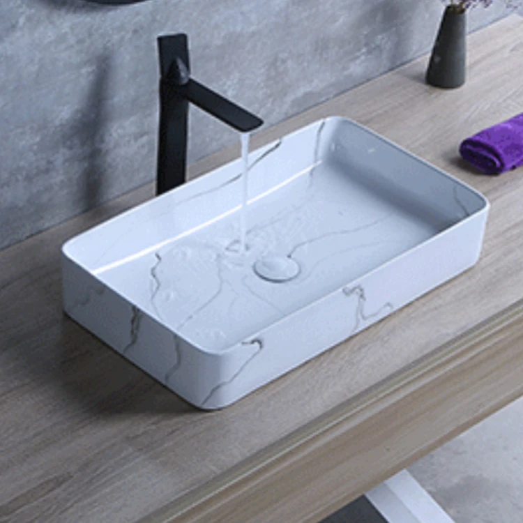 high quality countertop mounted lavabo bathroom wash hand basin modern marble ceramic sink