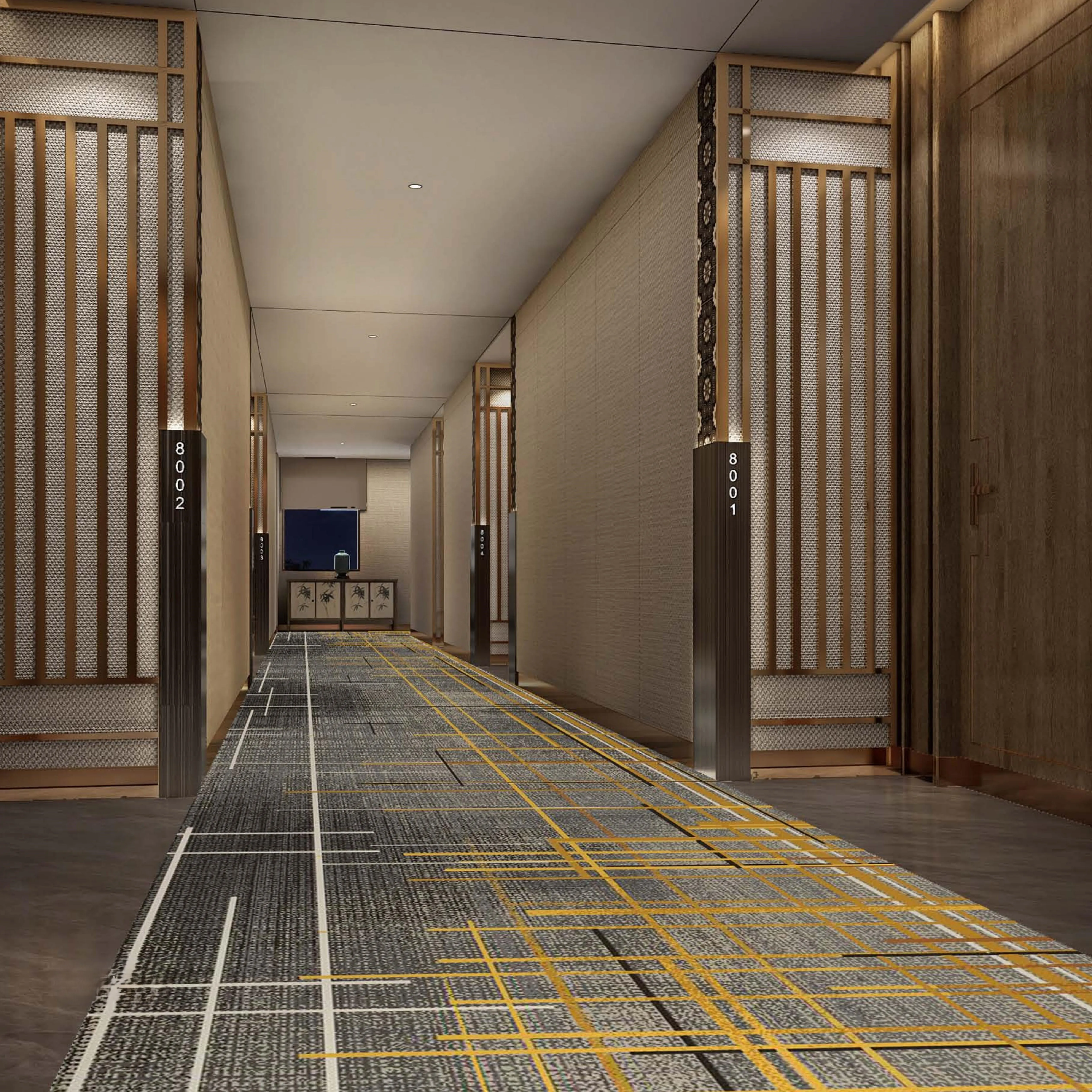 Home Used Printed Carpet For Luxury Hotel  Action Backing Wall to Wall Capet