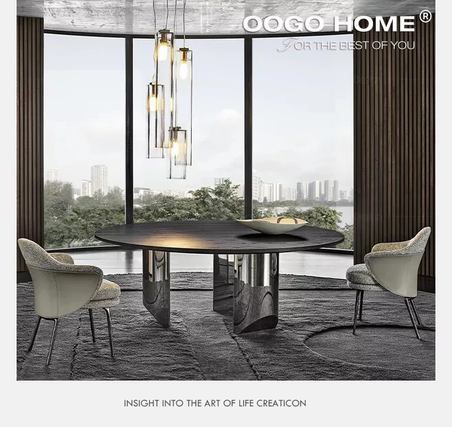 Modern living room furniture marble top metal table frame dining table