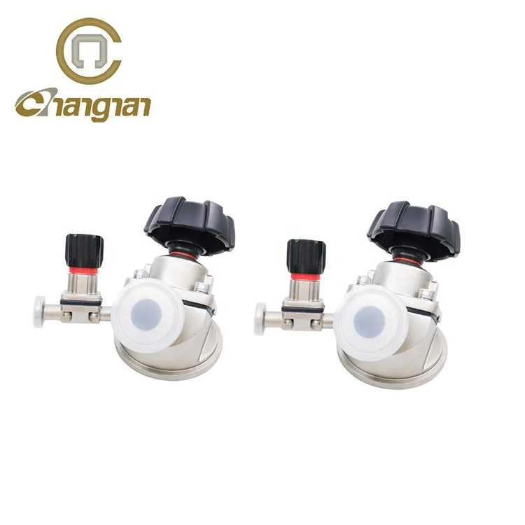 Sanitary stainless steel 316L EPDM PTFE 3 way diaphragm valve