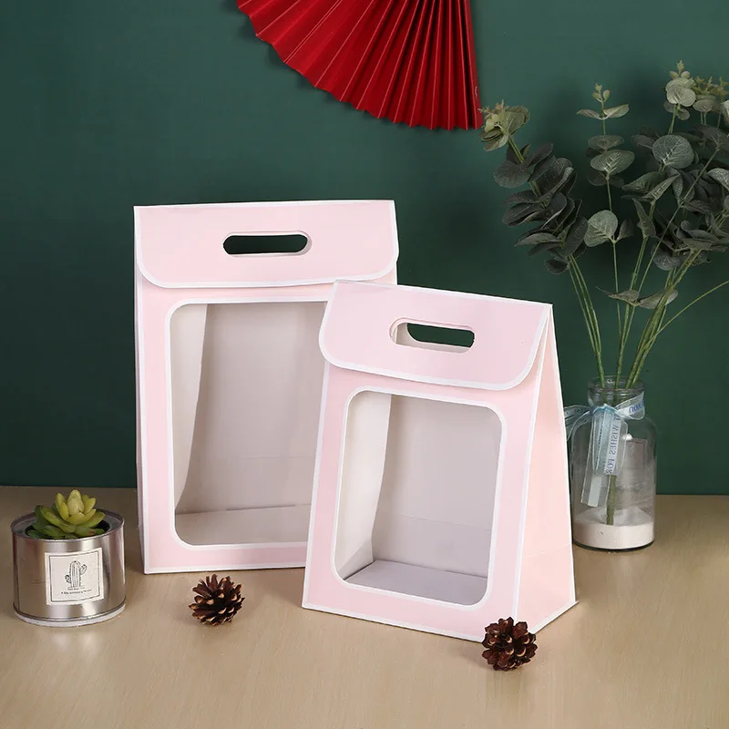Manufacturers wholesale creative small window paper packaging gift box packaging bags for Christmas