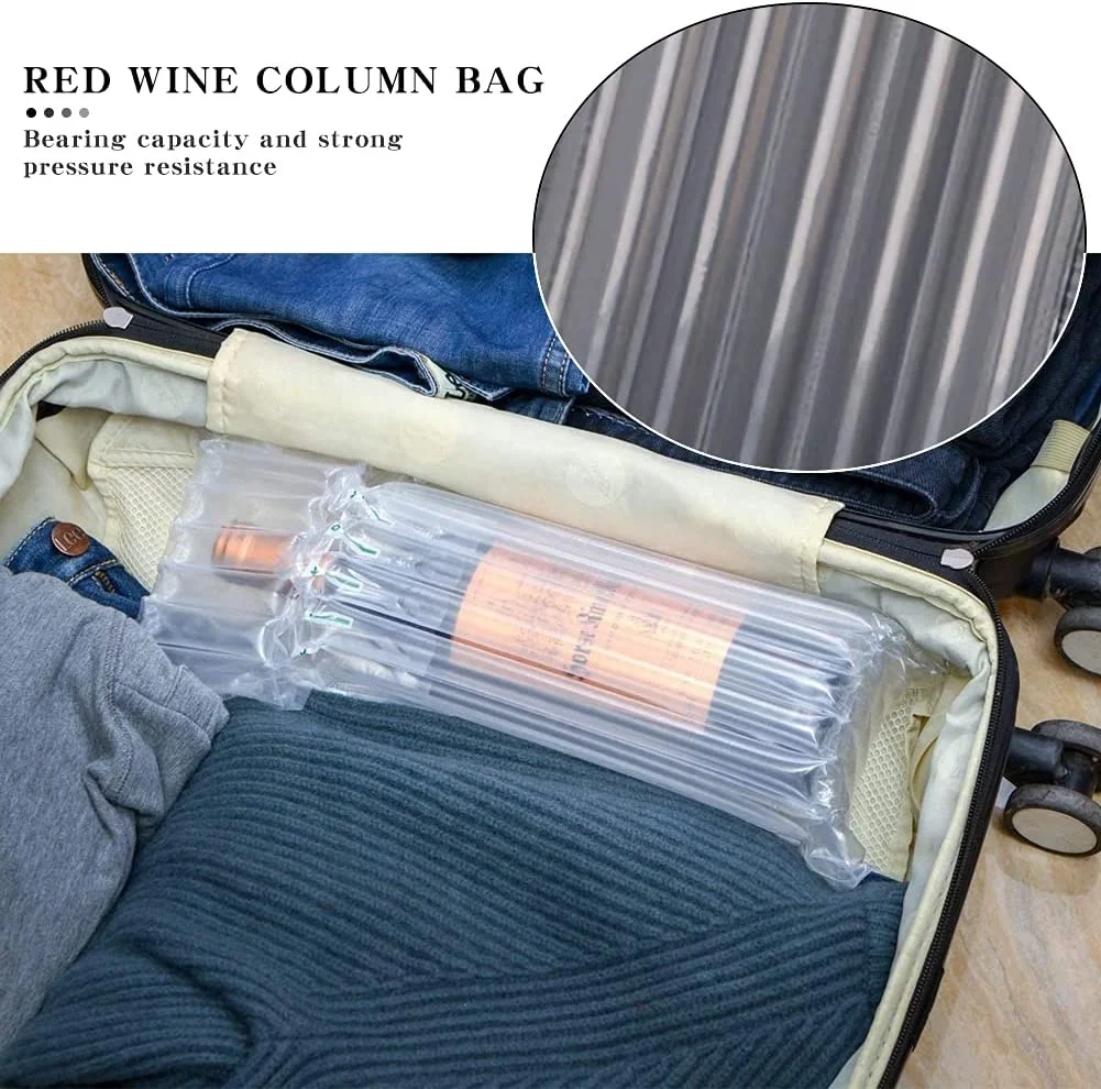 Travel Protector Bags Inflatable Air Column Packaging Bubble Bag Wine Bottle Protector For packing materials