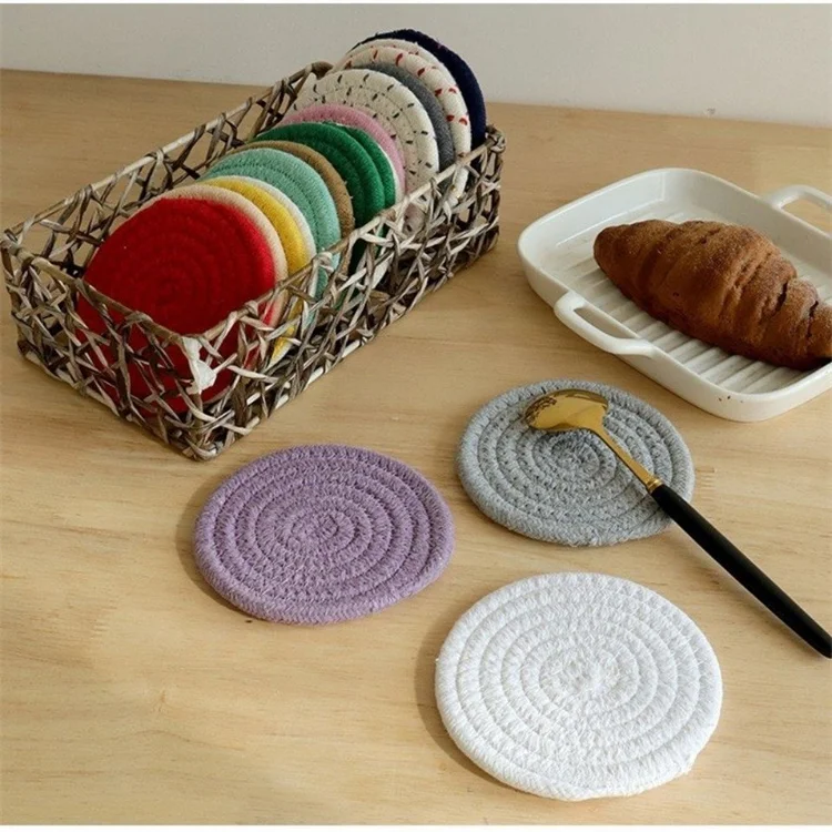 Wholesale Round Woven Placemats Cotton Place Mats for Dining Table Trivets For Hot Placemat Table