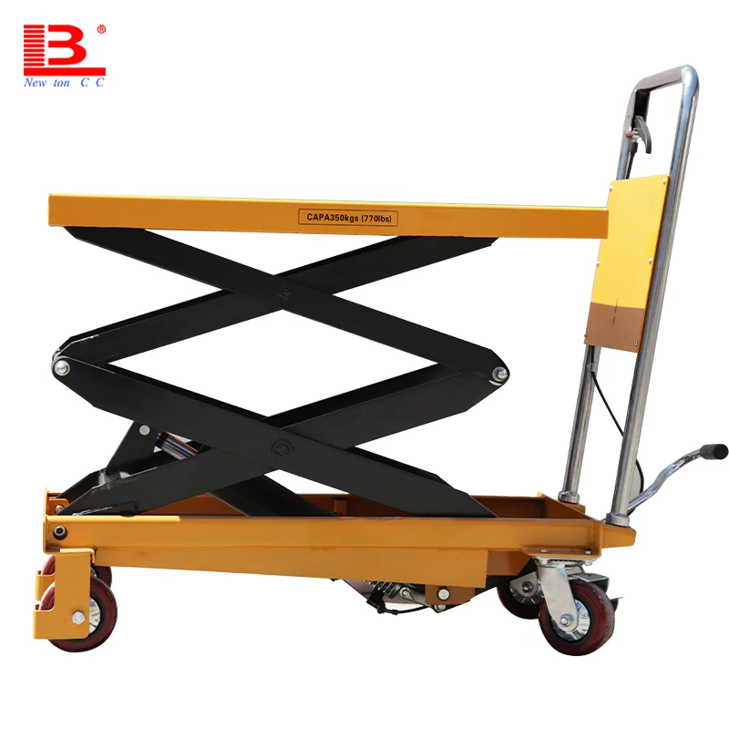 350kg durable hydraulic hand platform easy operate foldable lifting machine small movable work lift tables for sale