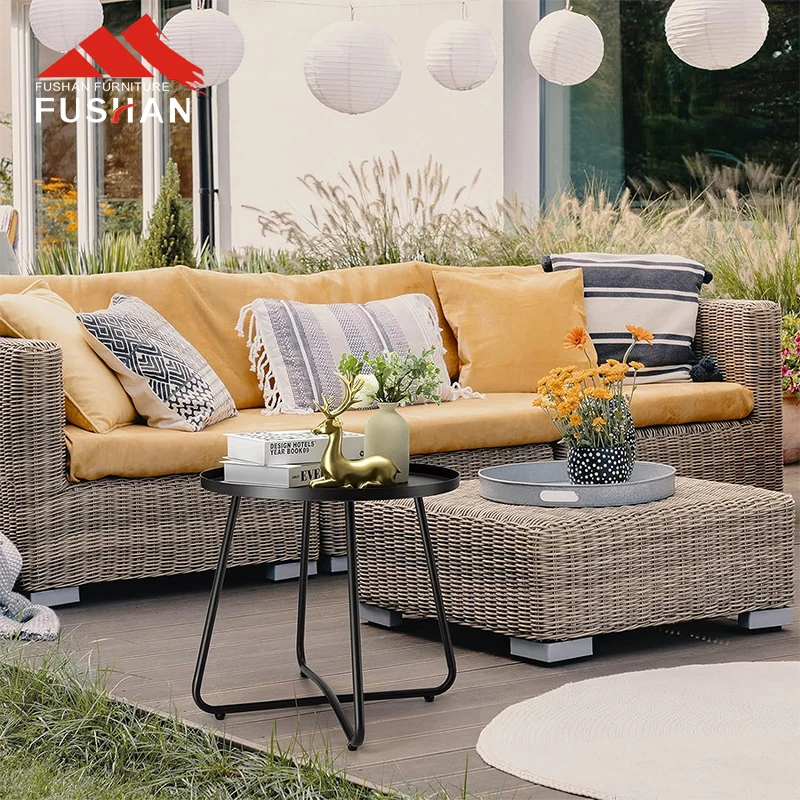 FUSHAN Nordic Coffee Table And End Table Simple Round Outdoor Metal Side Table Coffee