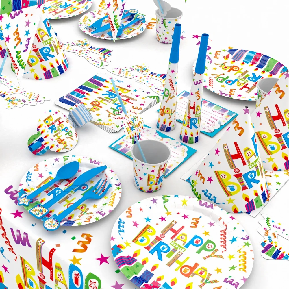 Wholesale Kids Theme Birthday Decorations Sets Party Supplies for Girls and Boys