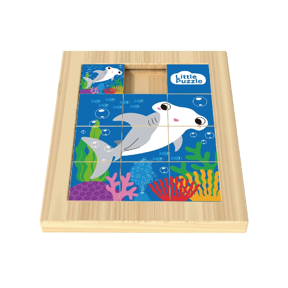 Multi pattern puzzle cartoon toy wooden dolphin cartoon 11-piece puzzle