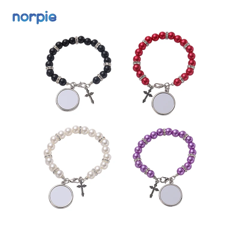 Beads Cross Catholic Rosary Bracelets Rosary Religious Bracelets Factory Direct Sale Sublimation Rosary Bracelets