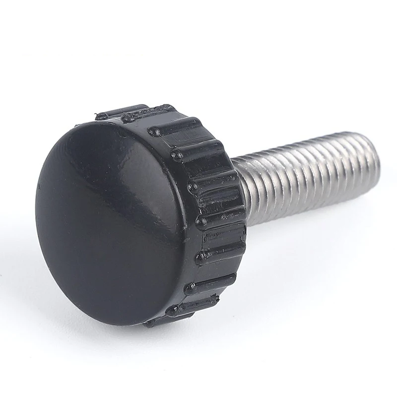 Round Head Handle Hand Screw M5  Round Knurled Rubber Thumb Screw Plastic Tighten Bolt Nuts Knob 304 Stainless Steel