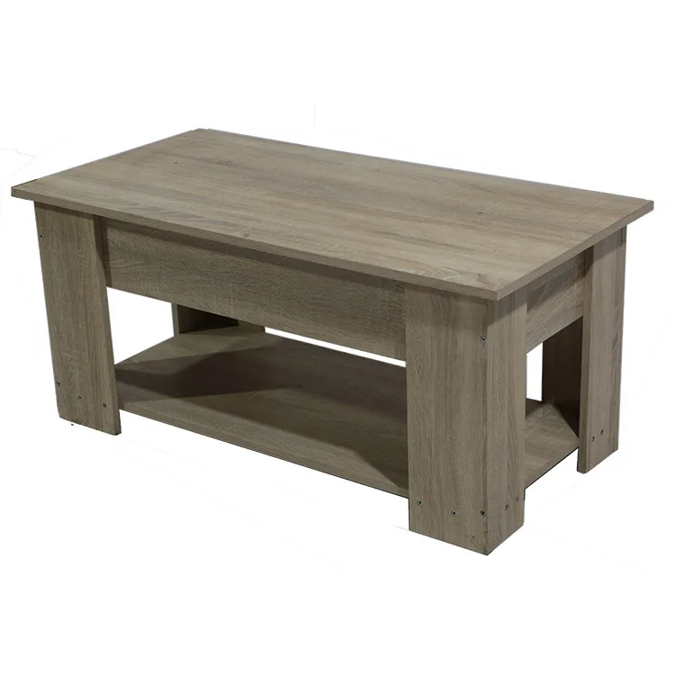 China Modern Multifunction Adjustable Pop-up Center Wood Extendable Lift Up Top Coffee Table