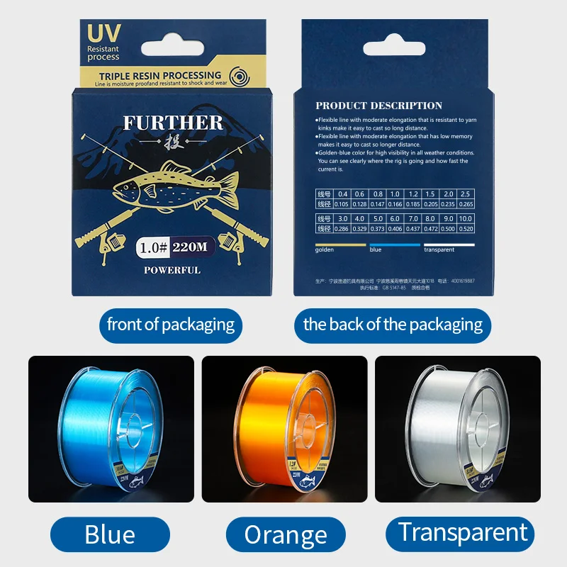 LINNHUE strong tensile force 220m strong pulling fishing lien Japanese raw silk good quality lines for fishing