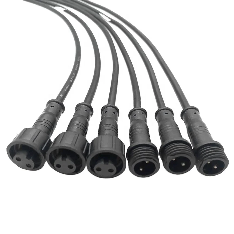 M14 connector 2pin socket male and female wire connectors IP68 Waterproof Connector