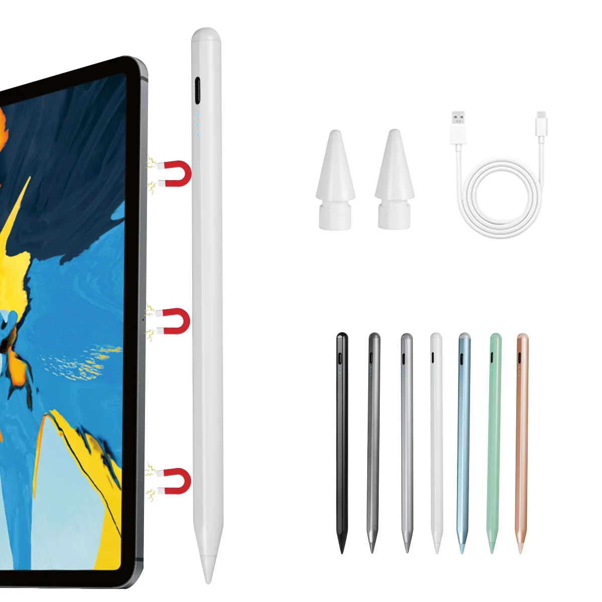 For Apple Pencil 1St Gen 2Nd Generation Touch Pencil With Magnetic Palm Rejection Rechargeable Active Stylus Pen For Ipad Pro