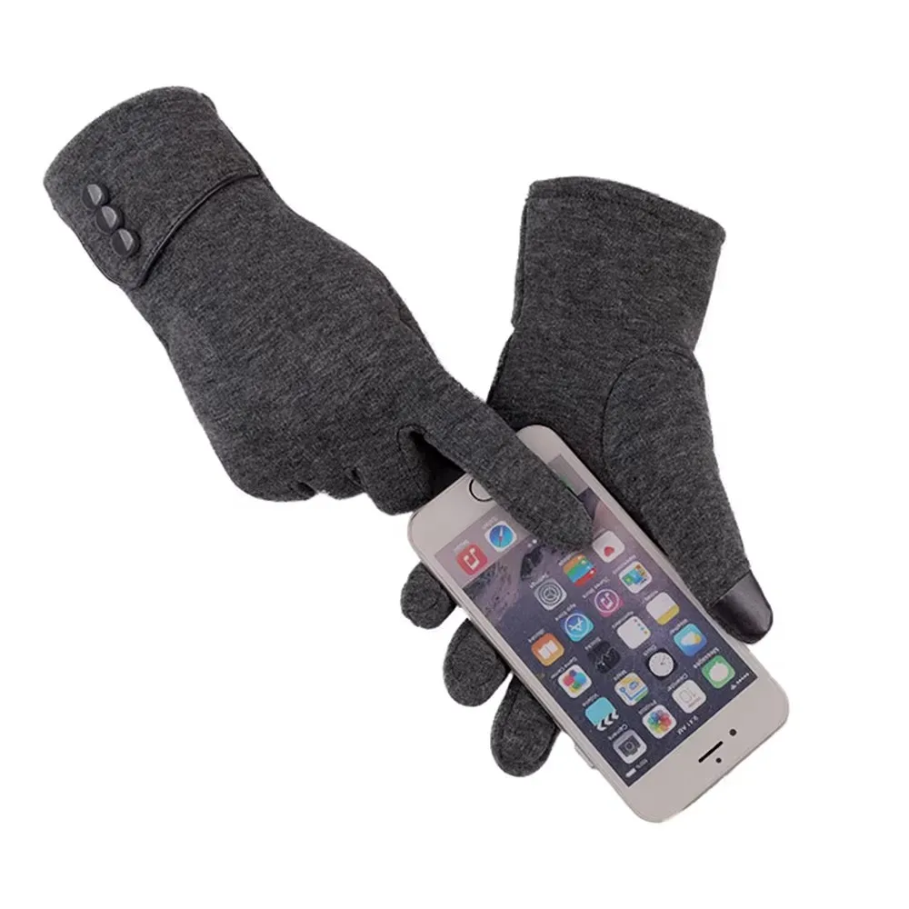 Portable Ladies Fashion Outdoor Cashmere Hand Gloves for Women Touch Screen Gloves velvet Winter Warm Long black Gloves