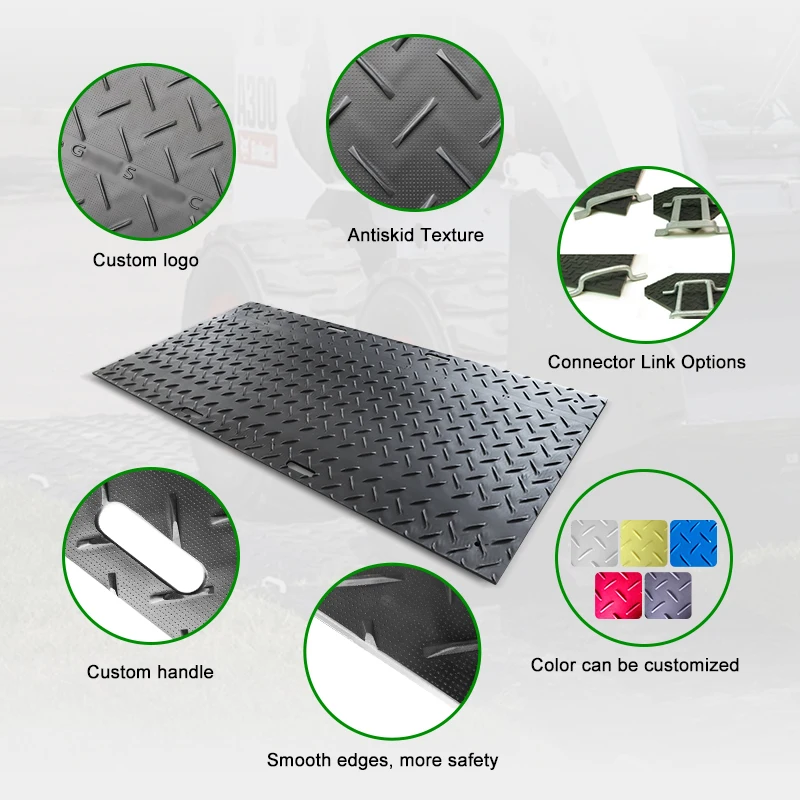 Good Quality Crane Mat Hard Plastic Temporary Pathways Ground Mats Composite Hdpe Material