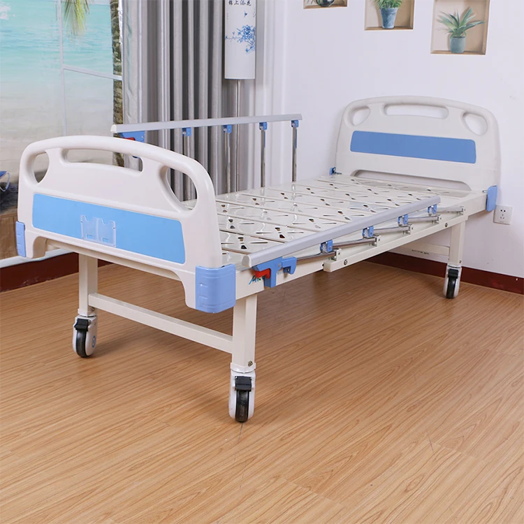 Cheapest modern manual  hospital beds medical manual bed hospital flat patient iron bed