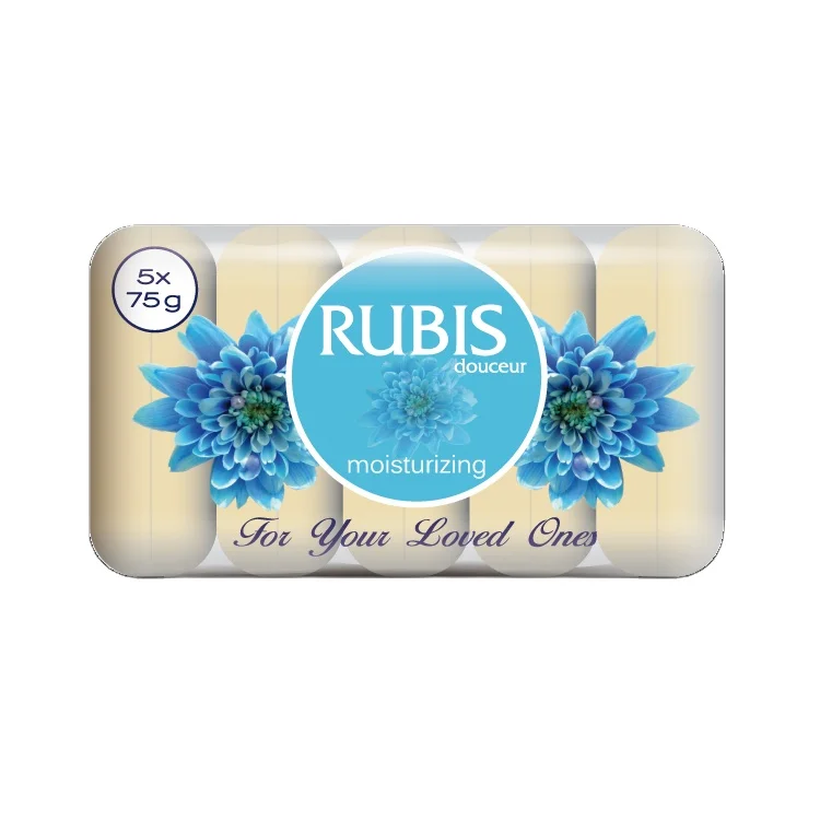 Rubis - 5x75Gr In a printed foil ecopack Soap Blue