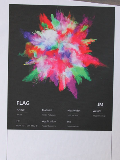 
Popular standard 110g dye-sublimation printing knitted polyester flag fabric advertising material 
