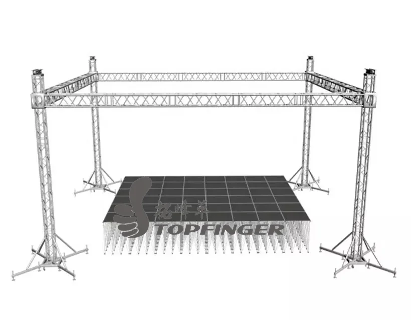 factory price truss aluminum square lighting trus  China wholesale cheap aluminum spigot lighting truss system factory price