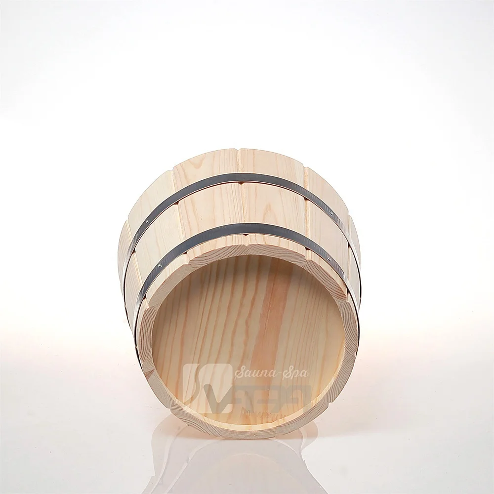 Direct Manufacturer Hot Sale Pine 5L Steel belt Sauna Bucket and Ladles  Metal Thermometer  Sand Timer  Sauna rooms