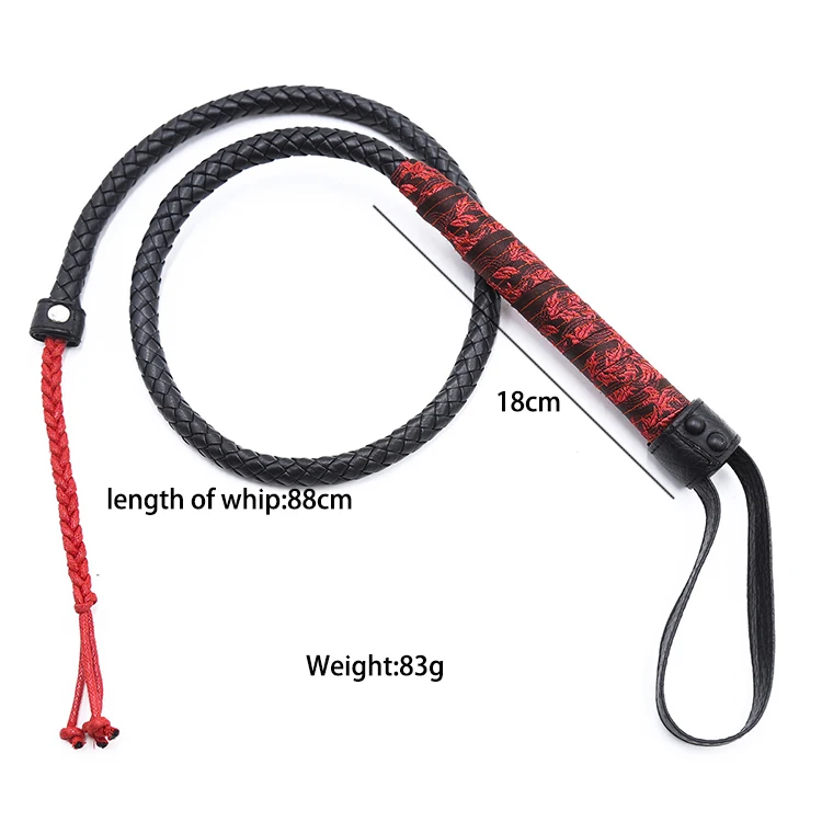 Chinese Style BDSM Sex Toys PU Leather Horse Whip