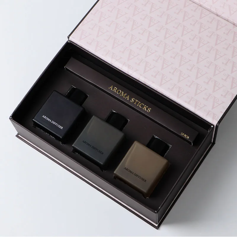 Long Lasting Scent square Glass Bottle Reed Oil Diffuser gift 50ml*3 Home Fragrance Set air freshener reed diffuser set