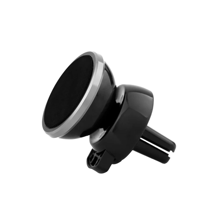 universal snap 360 rotation magnet mount aluminum clip air vent mini magnetic car phone holder with metal plate