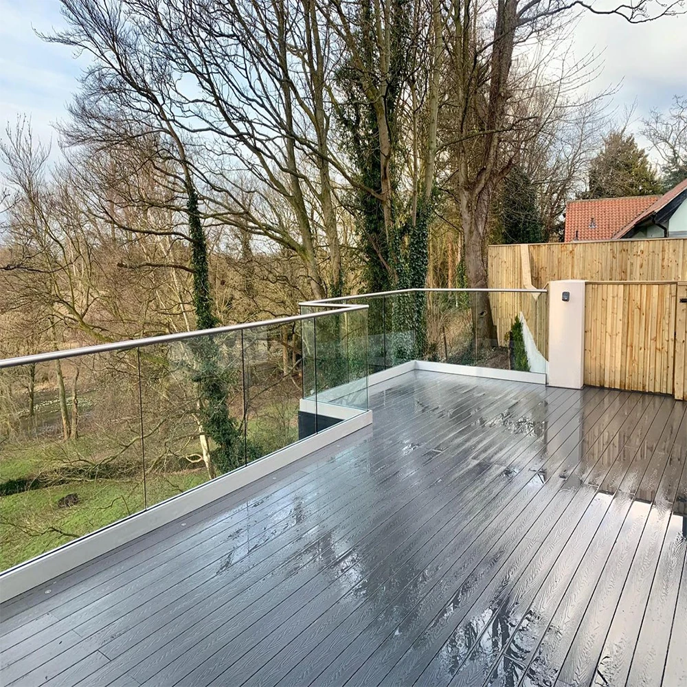 Украшение дома лестничные перила современные из нержавеющей стали стеклянные для