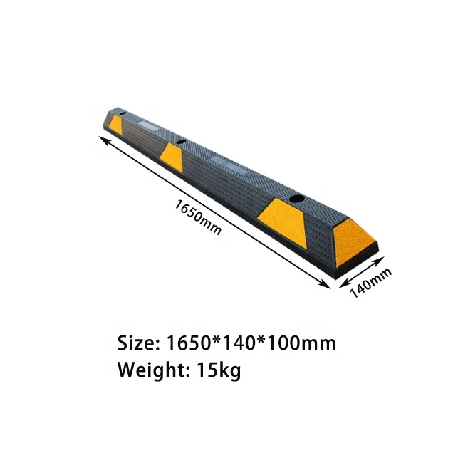 Durable 165cm Rubber Wheel Stoppers Stop For Parking Lots