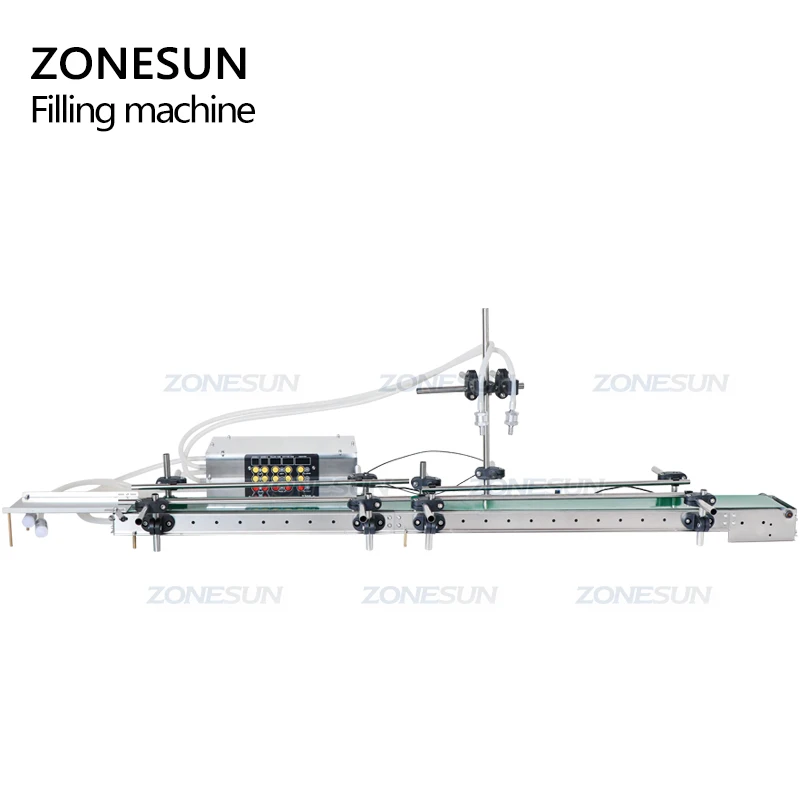 ZONESUN ZS-DPYT200L Double Head Diaphragm Pump Semi Automatic Milk Juice Small Bottles Liquid Filling Machine