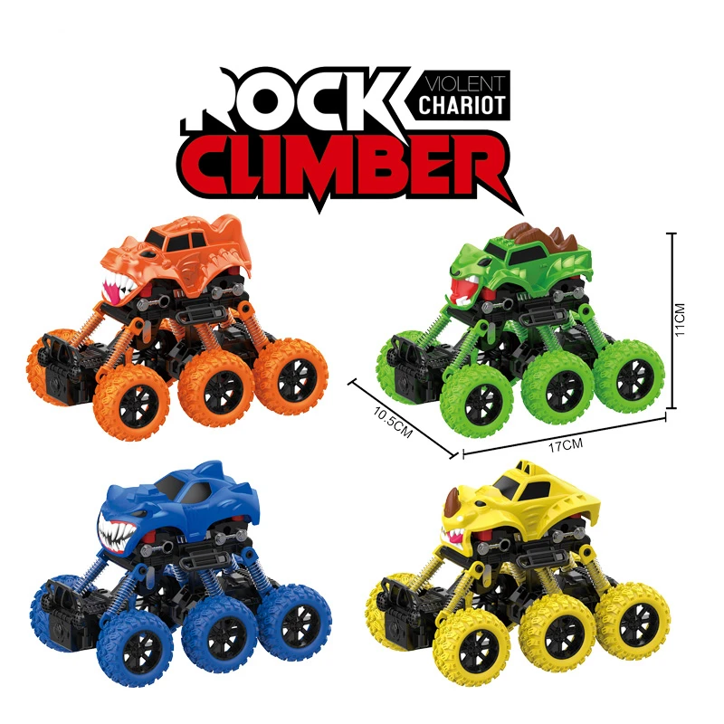 Children Six Wheels Drive Monster Model Pull Back Off-Road Car Inertia Mini Vehicle Toys Frictional Car