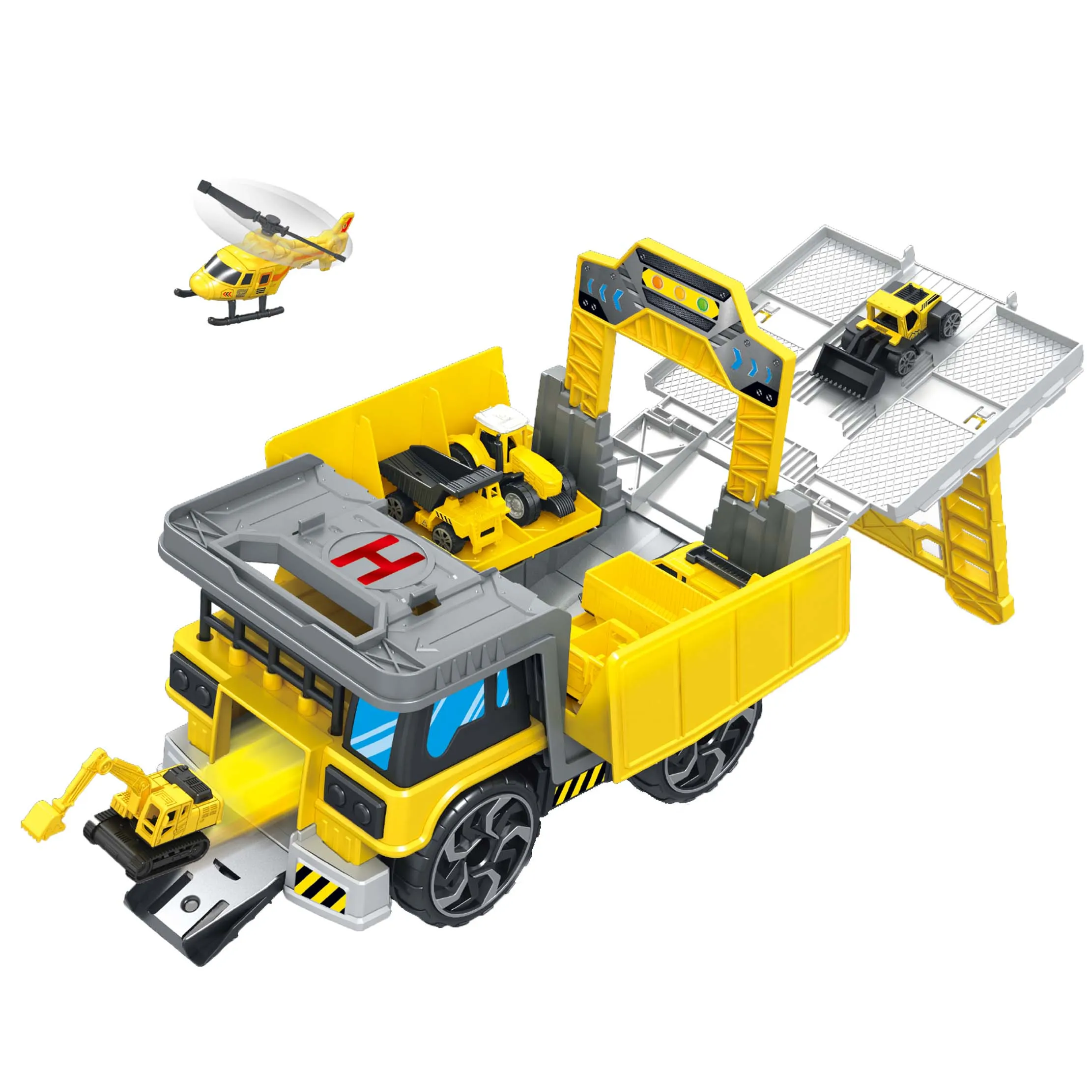 2024 Hot selling road engineering transport vehicle toys kids engineering car storage model toys