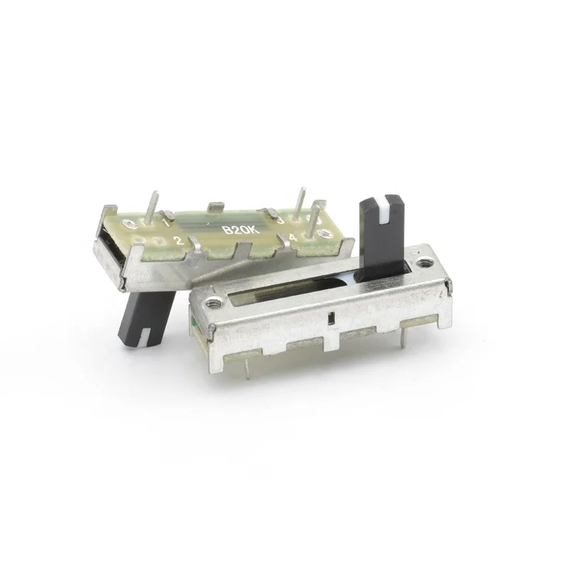 15mm travel (iron case size: 30.3*8.3*7.0mm) single slider potentiometer with dust cloth