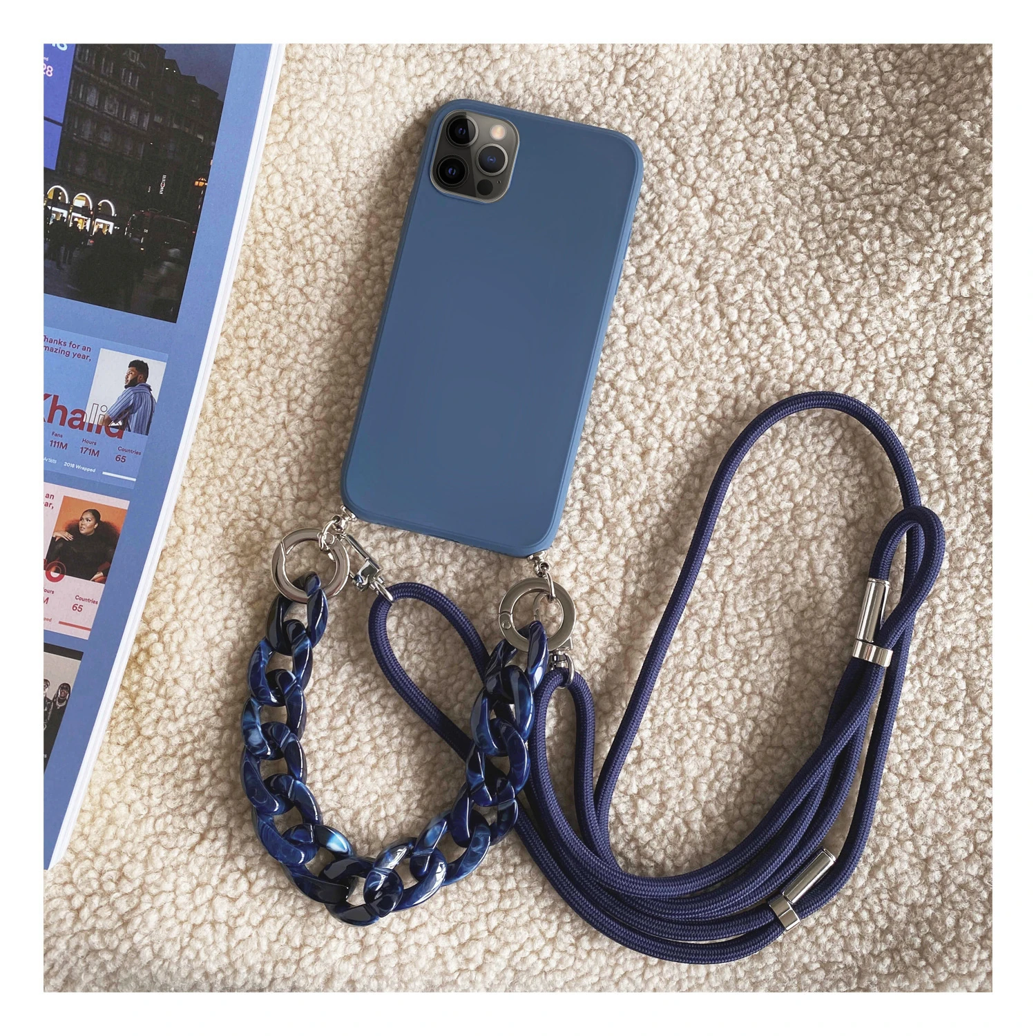 For iPhone 12 Pro Case Girly Marble Detachable Necklace Case For iPhone 13 14 Pro Max Mobile Phone Case With Rope And Chain
