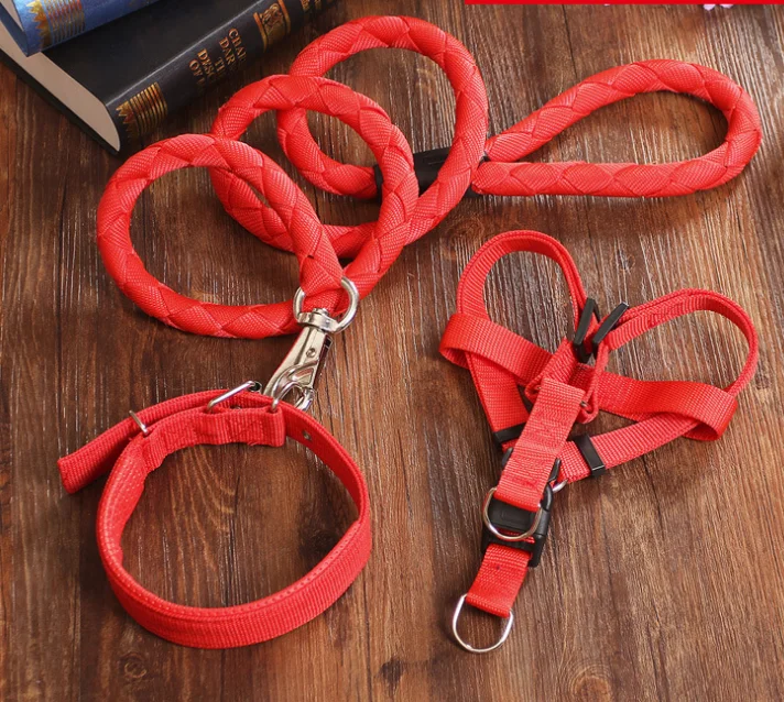 
No Minimum Order Custom Dog Accessories Nylon Pet Collar Leash and Harness Wholesale With Good Price Supplies 