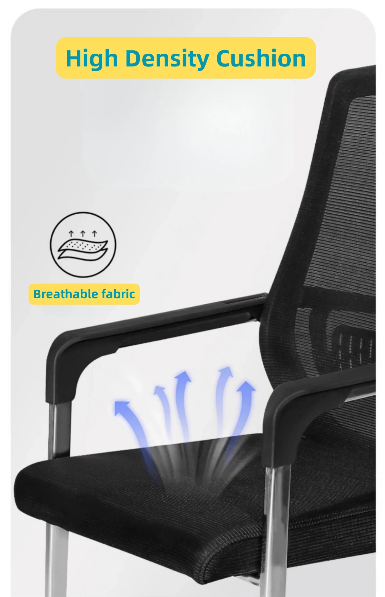 Fashion new Office Chair with No without Wheel Mesh fabric Sled Stationary for Meeting reception visitor guest events waiting