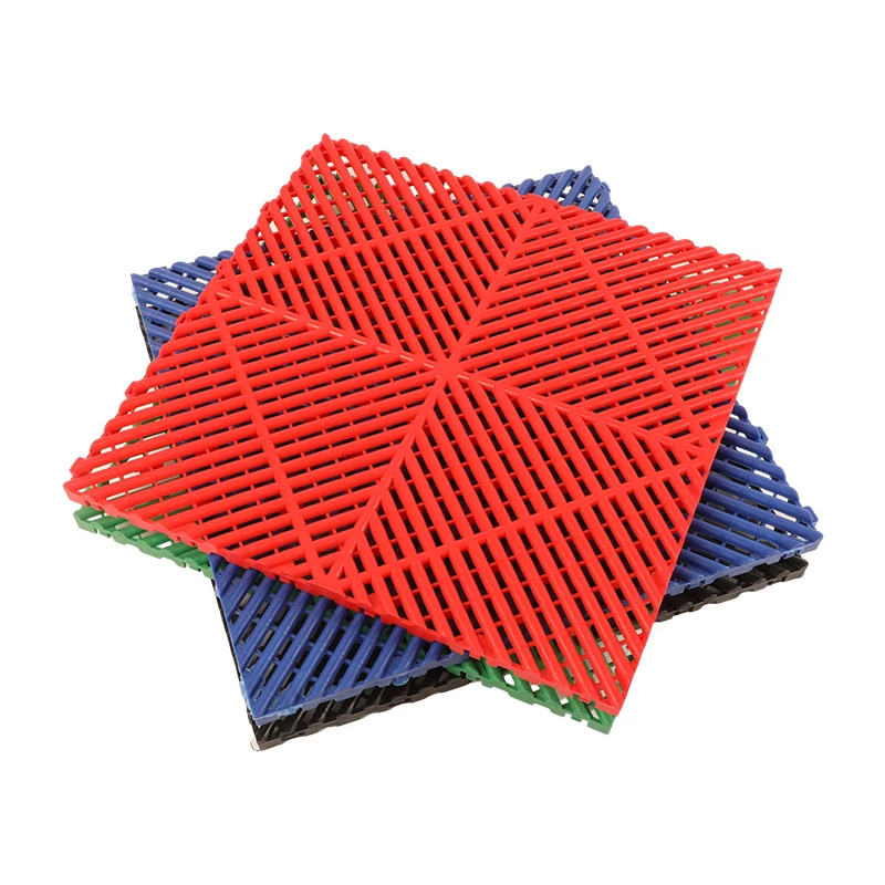 Pp Floor Tiles CE /modular System Suspended Plastic for Garage , Showroom, Warehouse Dalle Pvc Sol Garage 18mm Interlocking LF