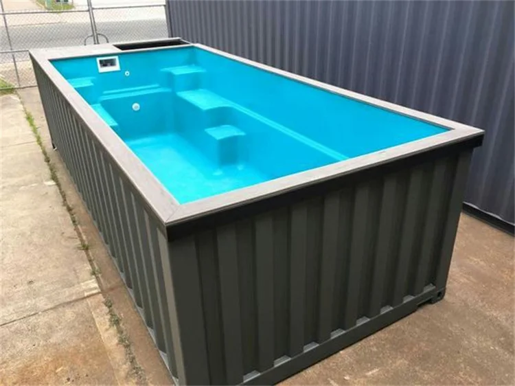 Custom large outdoor  20ft 40ft model above ground container swimming pool price fiberglass container pool