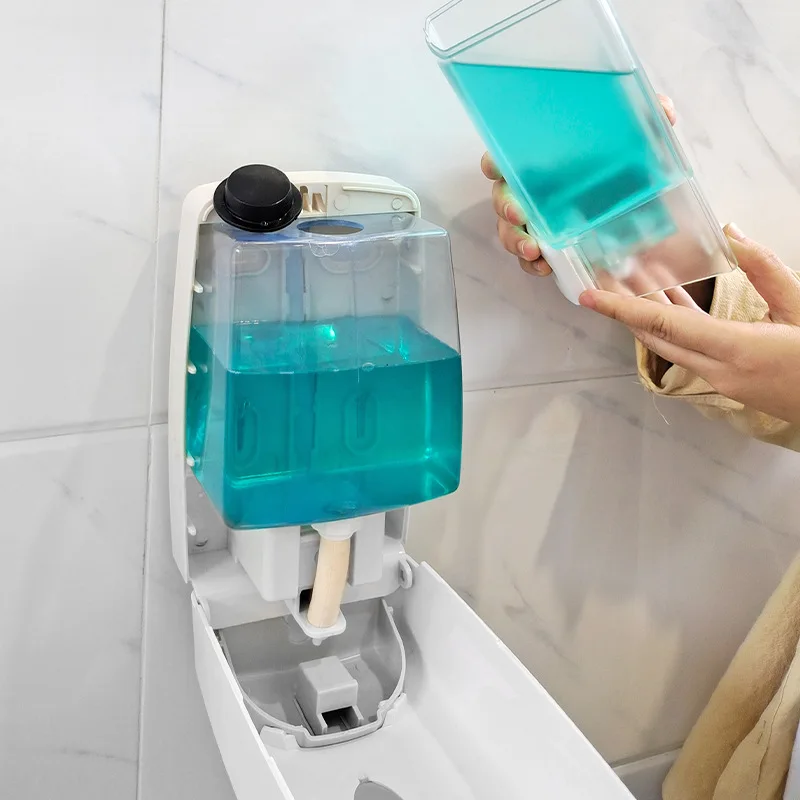 Manufacturer Wall mounted  ABS Plastic Manual Foam Soap Dispenser Refillable For Bathroom Washroom Hand  Washing Hygiene Dispens