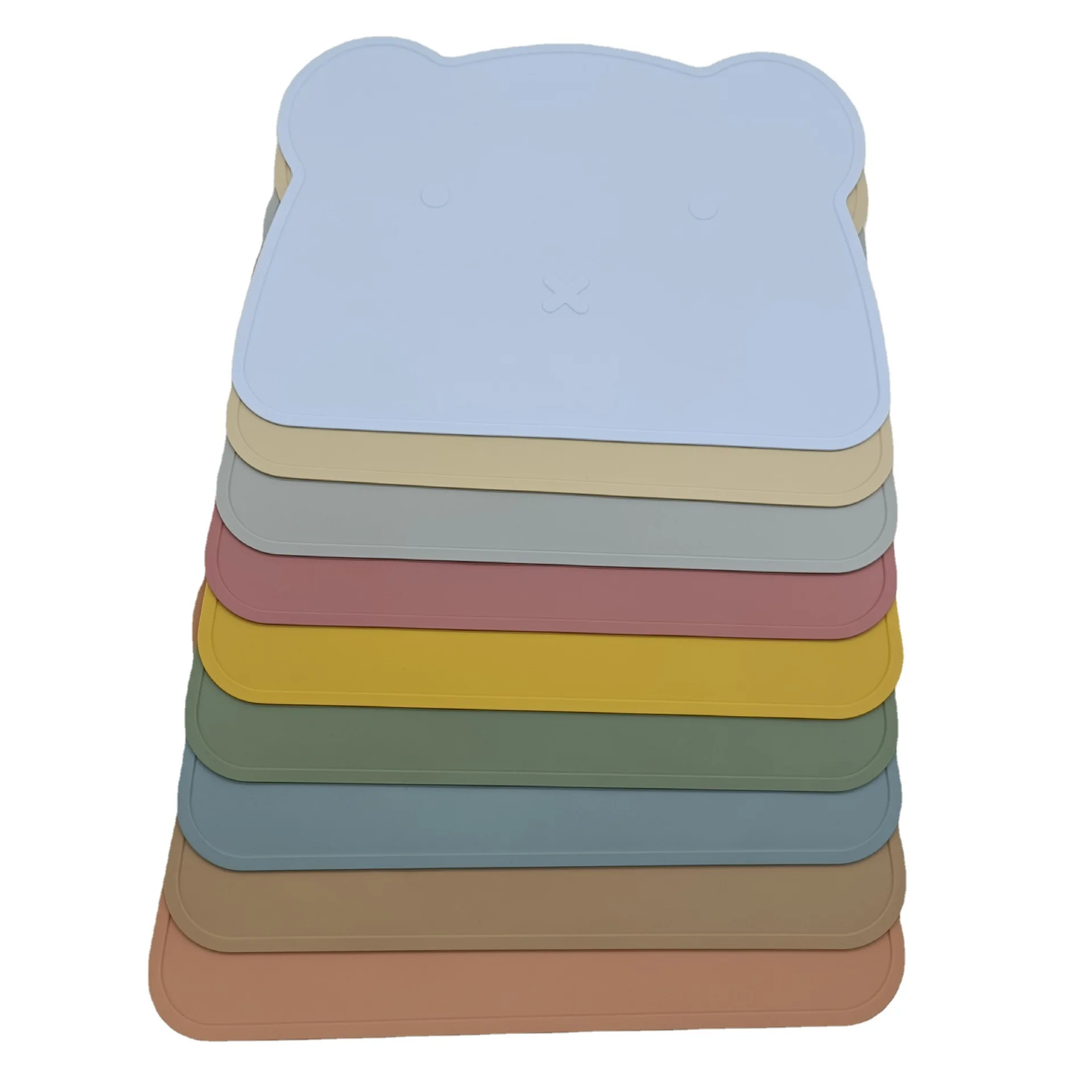 Silicone Cartoon Bear Placemat Kids Plate Mat Food Grade Silicone Table Pad Waterproof heat insulation Kitchen gadget Easy Clean